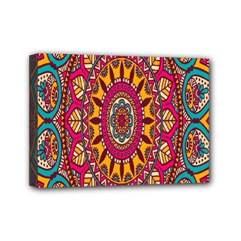 Buddhist Mandala Mini Canvas 7  X 5  (stretched) by nateshop