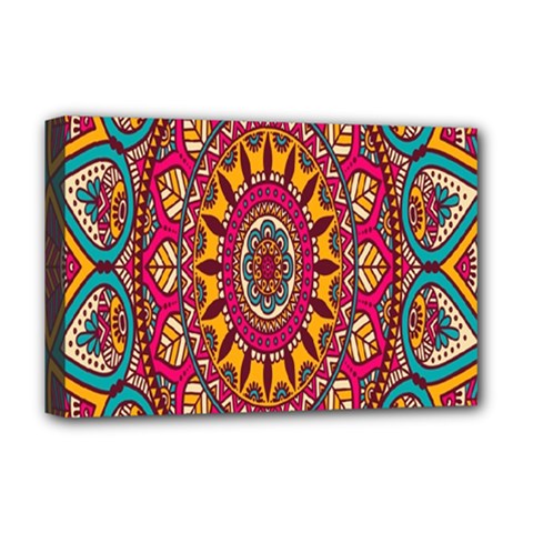 Buddhist Mandala Deluxe Canvas 18  X 12  (stretched) by nateshop