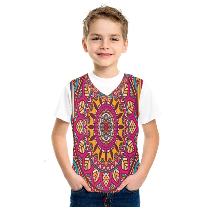 Buddhist Mandala Kids  Basketball Tank Top