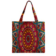 Buddhist Mandala Zipper Grocery Tote Bag by nateshop