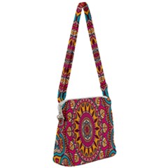 Buddhist Mandala Zipper Messenger Bag by nateshop