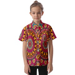 Buddhist Mandala Kids  Short Sleeve Shirt by nateshop