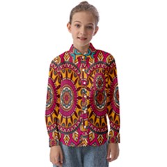 Buddhist Mandala Kids  Long Sleeve Shirt by nateshop