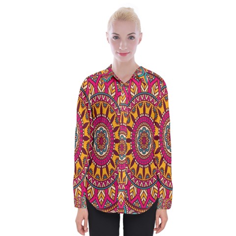 Buddhist Mandala Womens Long Sleeve Shirt by nateshop