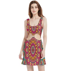 Buddhist Mandala Velvet Cutout Dress by nateshop