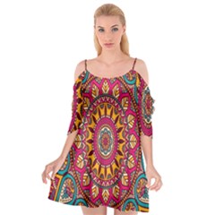 Buddhist Mandala Cutout Spaghetti Strap Chiffon Dress by nateshop