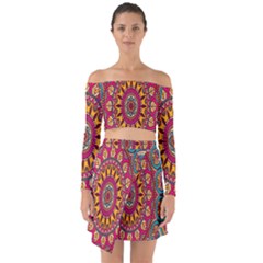 Buddhist Mandala Off Shoulder Top With Skirt Set by nateshop