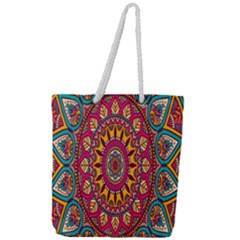 Buddhist Mandala Full Print Rope Handle Tote (large) by nateshop