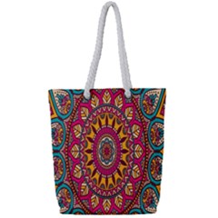 Buddhist Mandala Full Print Rope Handle Tote (small) by nateshop