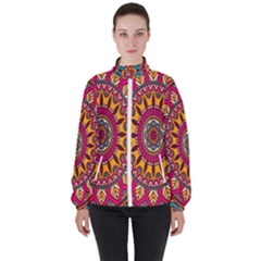 Buddhist Mandala Women s High Neck Windbreaker by nateshop