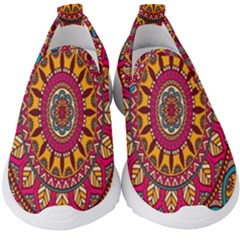 Buddhist Mandala Kids  Slip On Sneakers by nateshop