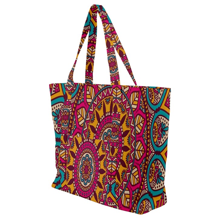 Buddhist Mandala Zip Up Canvas Bag