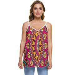 Buddhist Mandala Casual Spaghetti Strap Chiffon Top by nateshop