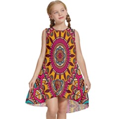 Buddhist Mandala Kids  Frill Swing Dress by nateshop