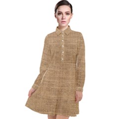 Burlap Texture Long Sleeve Chiffon Shirt Dress by nateshop