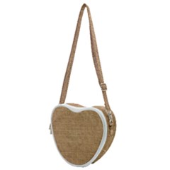 Burlap Texture Heart Shoulder Bag by nateshop