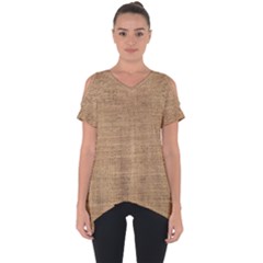 Burlap Texture Cut Out Side Drop Tee by nateshop