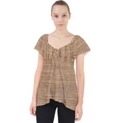 Burlap Texture Lace Front Dolly Top by nateshop