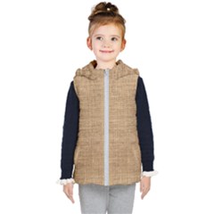 Burlap Texture Kids  Hooded Puffer Vest by nateshop