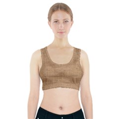 Burlap Texture Sports Bra With Pocket by nateshop