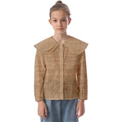 Burlap Texture Kids  Peter Pan Collar Blouse by nateshop