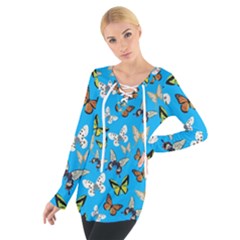 Butterflies Tie Up Tee by nateshop