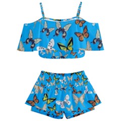 Butterflies Kids  Off Shoulder Skirt Bikini by nateshop