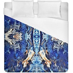 Cobalt On Gold Symmetry Duvet Cover (king Size)