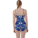 Cobalt on gold symmetry Boyleg Tankini Set  View2