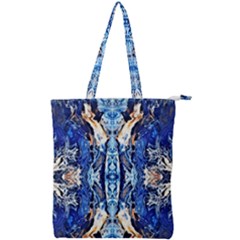 Cobalt On Gold Symmetry Double Zip Up Tote Bag