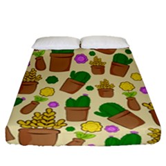 Cactus Fitted Sheet (queen Size) by nateshop