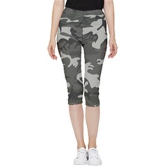 Camouflage Inside Out Lightweight Velour Capri Leggings  by nateshop