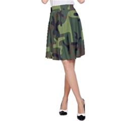 Camouflage-1 A-Line Skirt