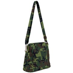 Camouflage-1 Zipper Messenger Bag