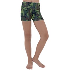 Camouflage-1 Kids  Lightweight Velour Yoga Shorts by nateshop