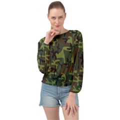 Camouflage-1 Banded Bottom Chiffon Top by nateshop