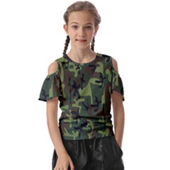 Camouflage-1 Kids  Butterfly Cutout Tee by nateshop