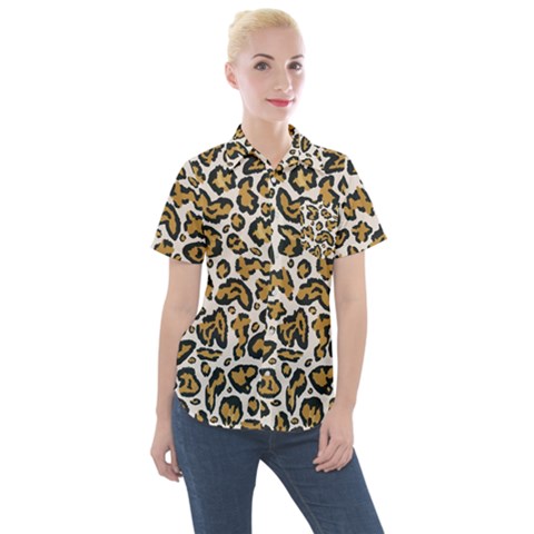 Cheetah Women s Short Sleeve Pocket Shirt by nateshop