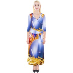 Christmas Decoration 10 Quarter Sleeve Wrap Maxi Dress