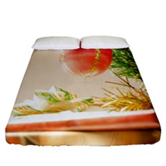 Christmas Decoration 11 Fitted Sheet (queen Size)