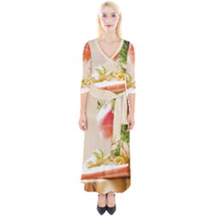 Christmas Decoration 11 Quarter Sleeve Wrap Maxi Dress