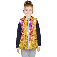 Christmas Decoration Ball 2 Kids  Hooded Puffer Vest by artworkshop