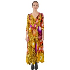 Christmas Decoration Ball 2 Button Up Boho Maxi Dress