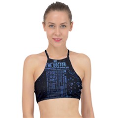 The Doctor Tardis Racer Front Bikini Top by danenraven