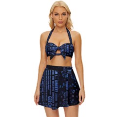 The Doctor Tardis Vintage Style Bikini Top And Skirt Set  by danenraven