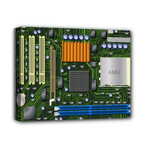 Illustration Motherboard Pc Computer Deluxe Canvas 14  X 11  (stretched) by danenraven