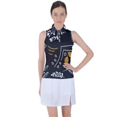 Leaves Coffee Digital Paper Cup Women s Sleeveless Polo Tee