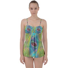 Ellipse Pattern Elliptical Abstract Babydoll Tankini Set