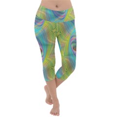 Ellipse Pattern Elliptical Abstract Lightweight Velour Capri Yoga Leggings by Wegoenart