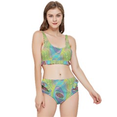 Ellipse Pattern Elliptical Abstract Frilly Bikini Set by Wegoenart